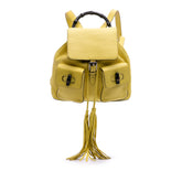 Leather Bamboo Tassel Backpack